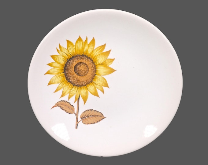 Retro flower power English Ironstone Pottery Sunflower luncheon plate made in England.