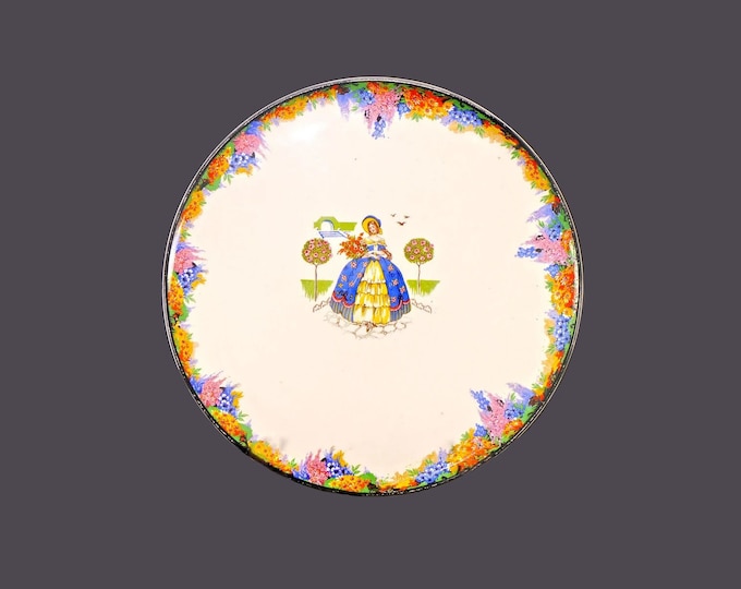 H&K Tunstall | Hollinshead Kirkham Crinoline Lady round serving platter. Hand-painted, made in England.