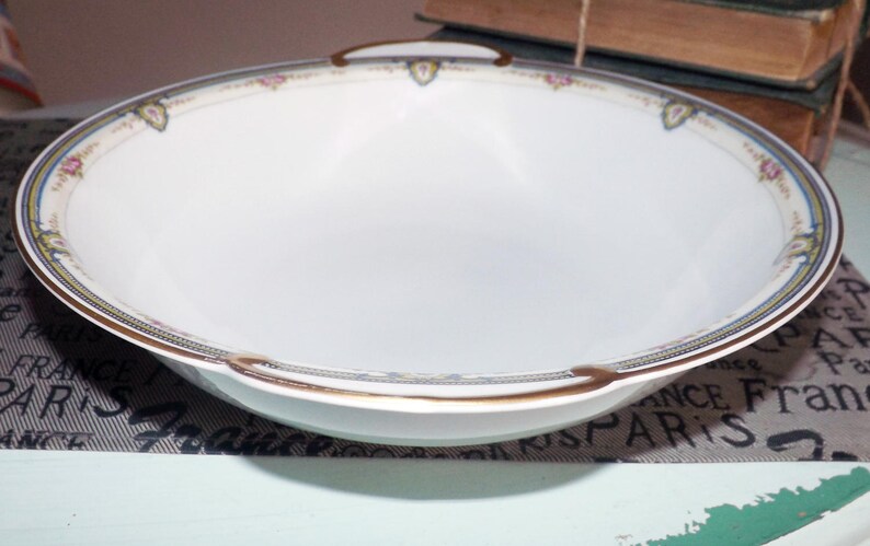 1908 Antique Rosenthal The Belvedere lugged art-nouveau vegetable roses. serving bowl Abundant gold Thomas Bavaria