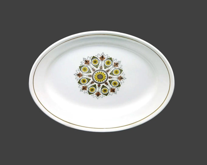 Swinnertons Paisley Green oval platter made in England.