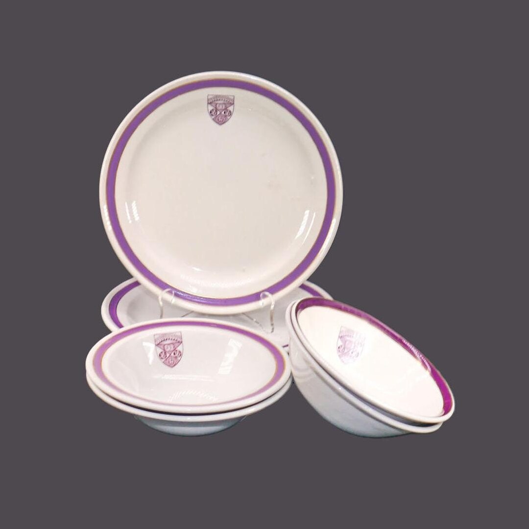 Vintage Steelite Western University Tableware: 6-piece England Bowls ...