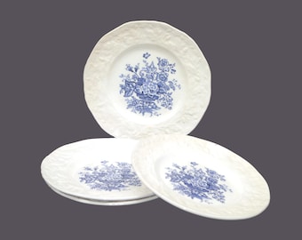 Vintage Masons Ascot on Oak | Hanging Basket bread plates made in England. 4 plates.