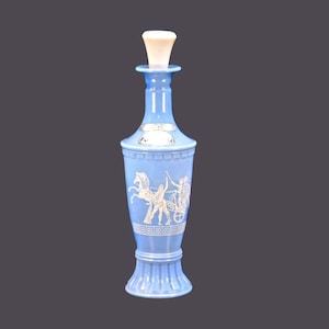 Jim Beam glass bourbon decanter made in USA by Federal Glass. Hellenic scenes.