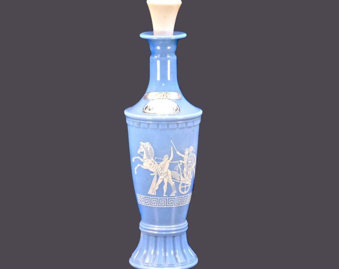 Jim Beam glass bourbon decanter made in USA by Federal Glass. Hellenic scenes.