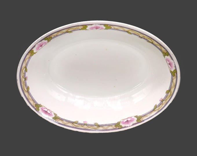 Antique Edwardian Age Johnson Brothers JB348 oval serving bowl made in England.