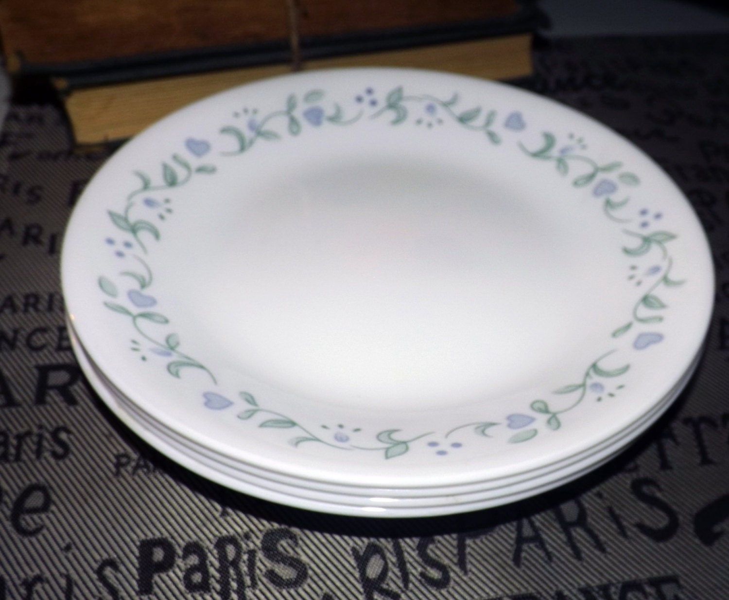 Corelle Country Cottage bread, dessert, side plate. Vintage Corningware