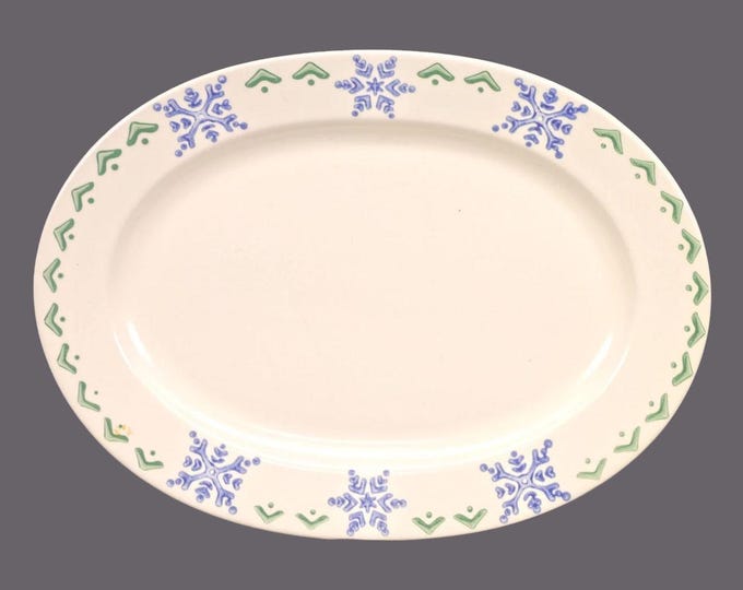 Vintage Pfaltzgraff Nordic Christmas oval stoneware platter made in USA.