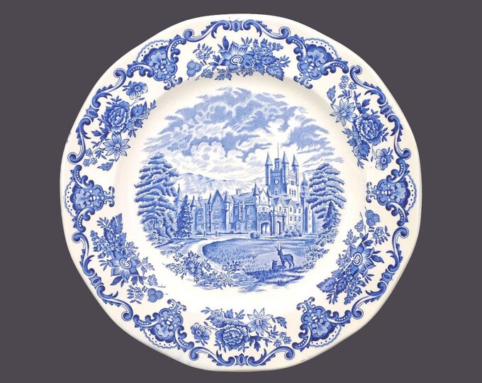Wedgwood Royal Homes of Britain Blue chop plate, service plate, round platter. Balmoral Castle. Made in England. Minor flaw (see below).