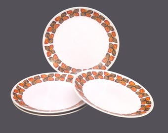 Vintage Noritake Southern Glow salad plates. Progression Stoneware made in Japan. Set of 4.