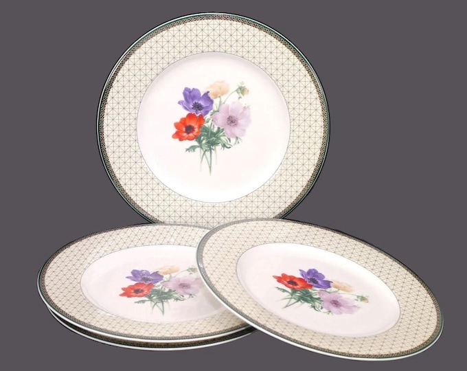 Four Mikasa Poppy Memory Y4002 salad plates. Optima line made in Thailand.