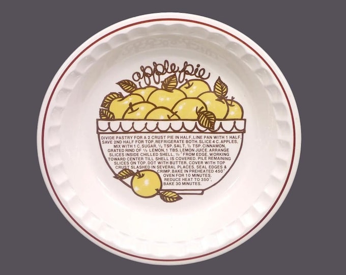 Sunnycraft Sunny's Pride stoneware Apple Pie recipe pie plate | pie baker. Made in Korea.