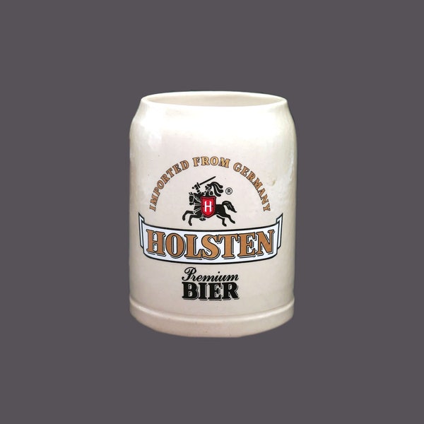 Holsten Premium Bier | Henninger Beer 0.5L glazed salt ware beer stein made in Germany.