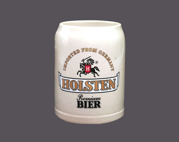 Holsten Premium Bier | Henninger Beer 0.5L glazed salt ware beer stein made in Germany.