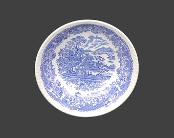 Wood & Sons Seaforth Blue coupe cereal bowl. Blue-and-white tableware made in England. Sold individually.