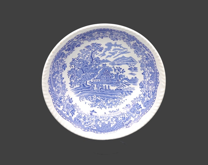 Wood & Sons Seaforth Blue coupe cereal bowl. Blue-and-white tableware made in England. Sold individually.
