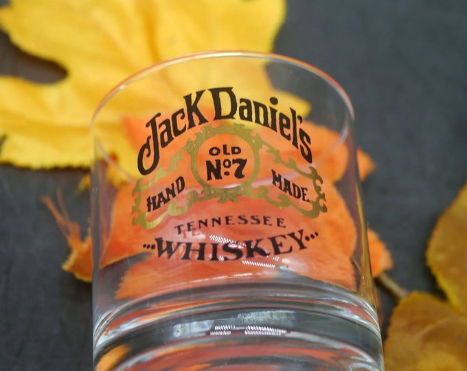 Jack Daniels Sour Mash Tennessee Whisky lo-ball, whisky, on-the-rocks glass.