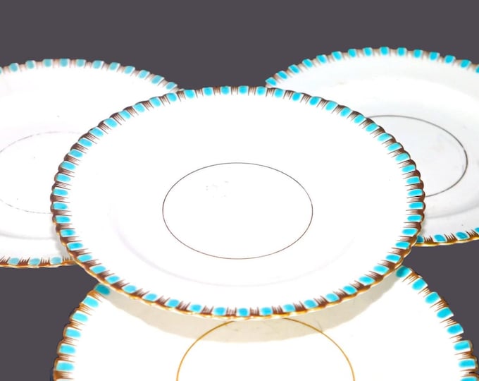 Antique Adderley 2549 dessert plates. England. Set of 4. Flaws (see below).