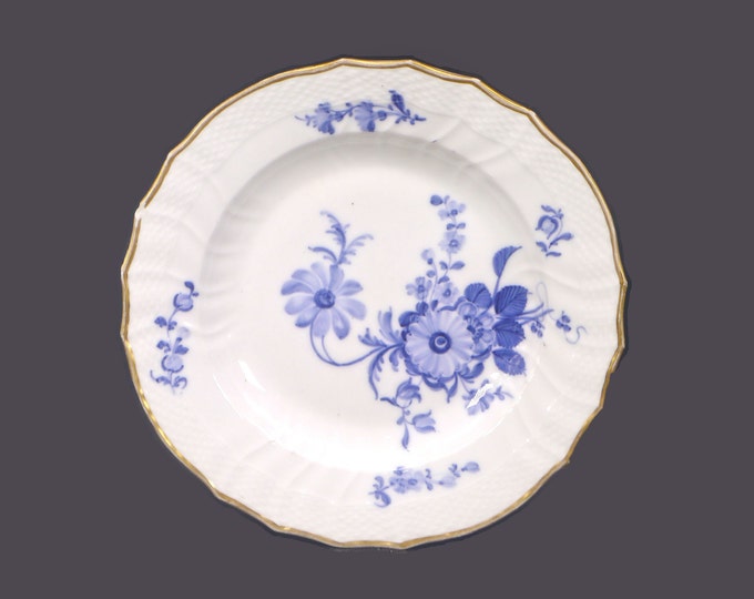 Almost antique Royal Copenhagen Braided Blue Flowers Curved decal 10-1621 rimmed soup plate | soup bowl made in Denmark. Flaws (see below).