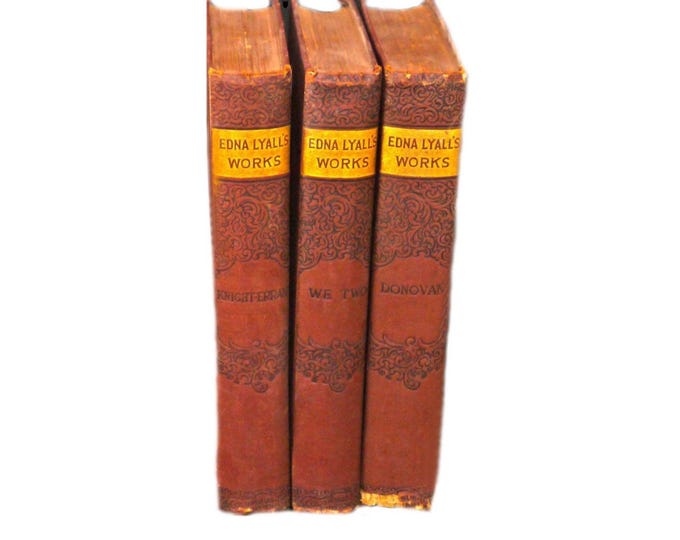 Antiquarian Edna Lyall 3 Book Set: Donovan, We Two, Knight Errant. 1890s.