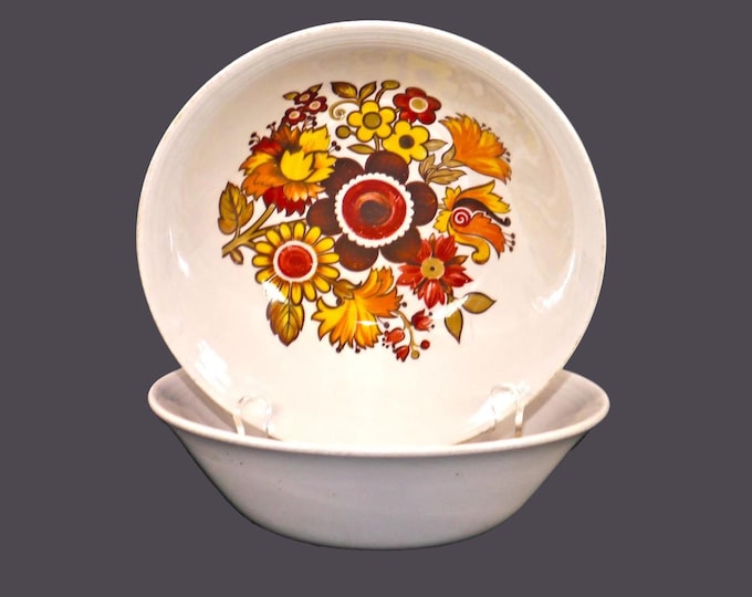 Pair of retro Myott Festival coupe cereal bowls made in England.