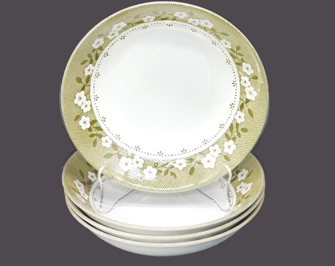 Vintage J&G Meakin Mayflower coupe soup bowls made in England. Set of 4.
