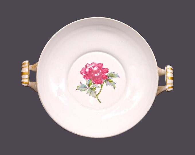 Kyoto Peony round handled serving bowl made in Japan.