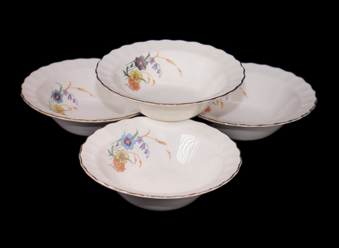 Four Sovereign Potters Primrose Rimmed Cereal Bowls. English Etsy Canada