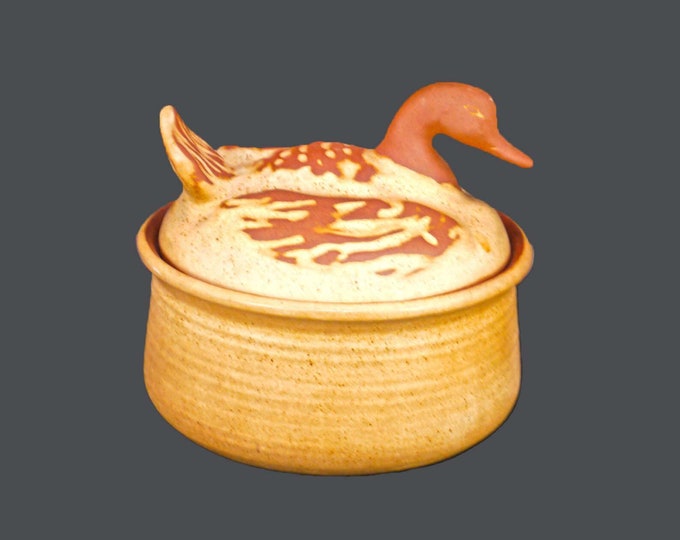 California Pottery covered duck tureen | clay roaster made in the USA.