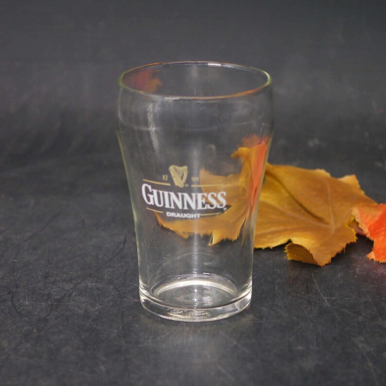 Vintage Guinness Draught Ale beer sampler beer tasting glass. Harp logo. image 2