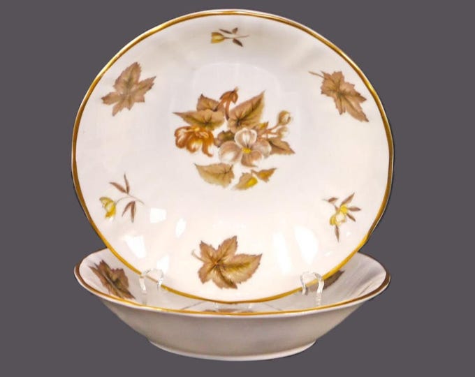 Pair of Royal Worcester Dorchester Z2637 fruit nappies, dessert bowls. Bone china made in England.