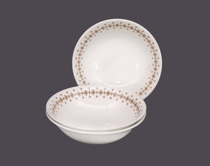 Three Wood & Sons | Syracuse Carefree coupe cereal bowls. Alpine White ironstone made in England. Flaws (see below).