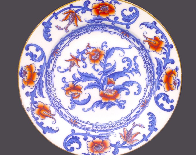 Antique Royal Worcester C2729 Imari dessert plate made in England. Cobalt with red florals.