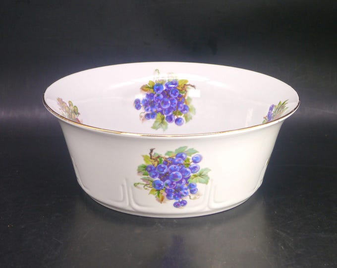 JL Menau Graf von Henneberg round serving bowl made in Germany. Bavarian fruit.