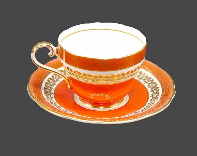 Vintage John Aynsley C881 hand-decorated bone china cup and saucer set made in England.