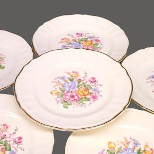 Vintage Sovereign Potters Barbara Ann bread, dessert plates. Set of 6.