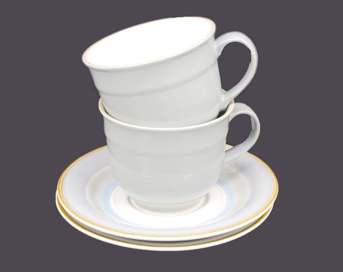 Studio Nova Stoneware Cup and Saucer Set: Triple Play Fashion Tones