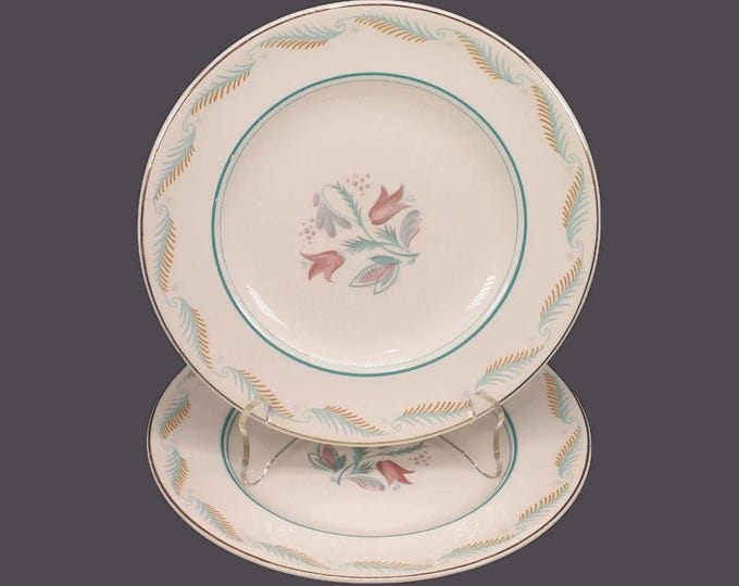 Pair of Wedgwood Fanfare dessert, pie plates. Albert Wagg design made in England.