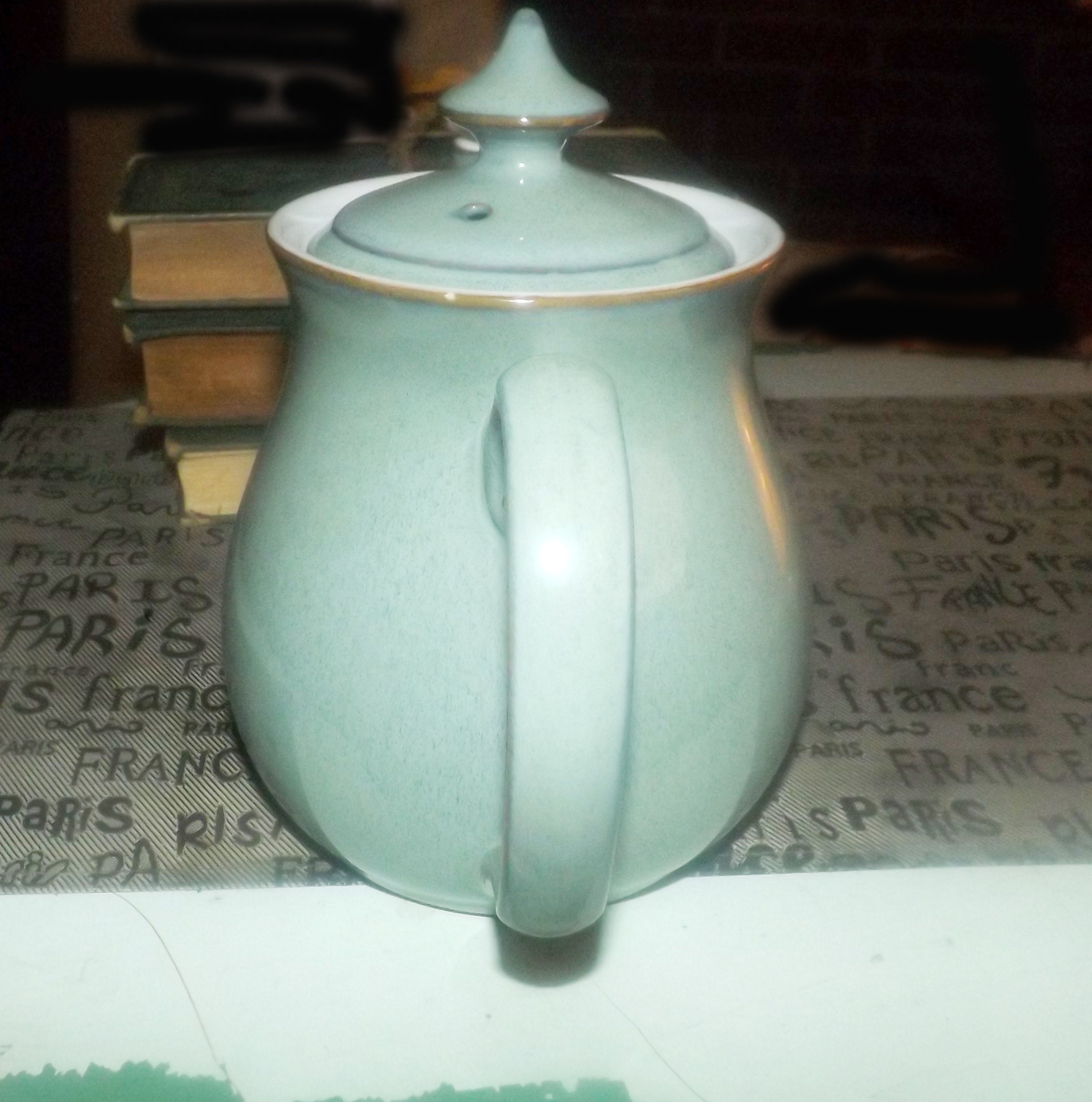 Vintage (late 1980s) Denby Regency Green stoneware teapot with lid