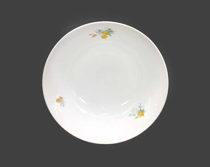 Retsch & Co. round salad or pasta serving bowl made in Germany. Yellow roses, blue flowers.