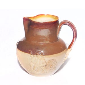 Victorian Royal Doulton Salt-Glazed Hunting Jug, Made in England