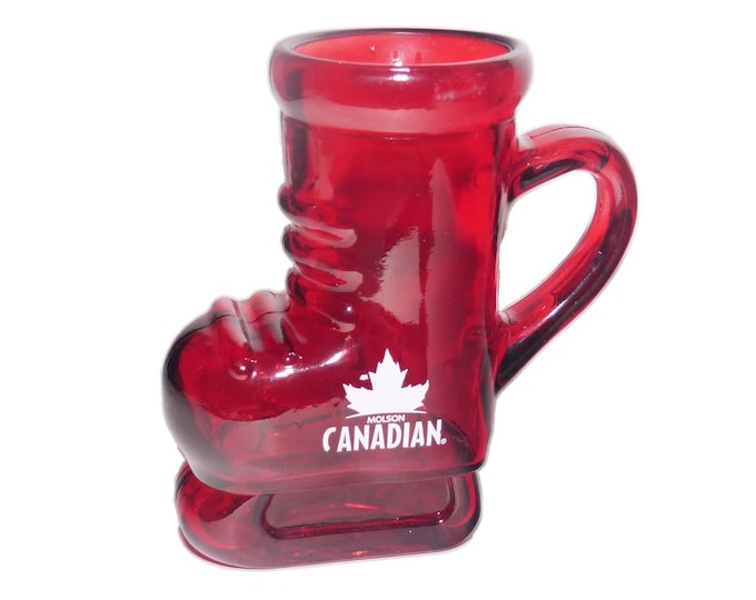 Molson Breweries | Molson Canadian Red Hockey Skate | Hockey Boot 16-ounce beer stein | tankard branded for Kelsey's.