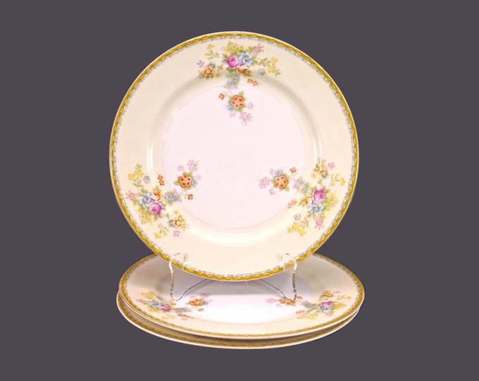 Three Gold China GOC35 dinner plates made in Japan.