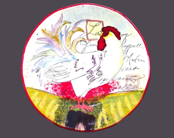 Certified International Le Rooster large dinner plate. Susan Winget design.