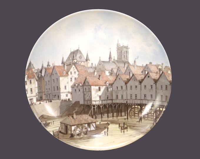 Vintage Porcelaine de Paris Display Plate: Le Pont aux Meuniers with Box