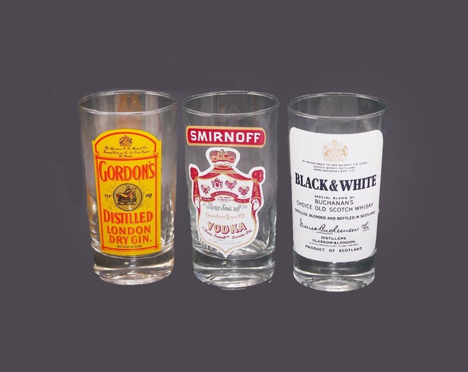 Choice of Gordon's Gin, Black & White Scotch Whisky, Smirnoff Vodka small tumbler glass. Sold individually.