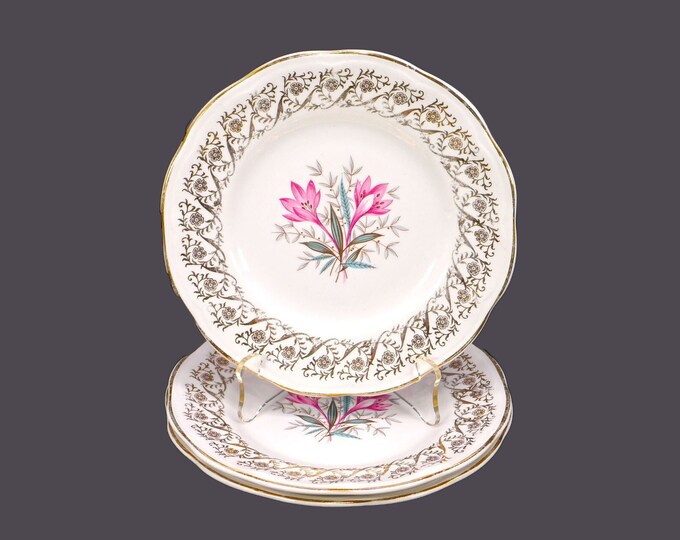 Three British Anchor Pottery 6001 bread, dessert plates. Regency Ironstone made in England.