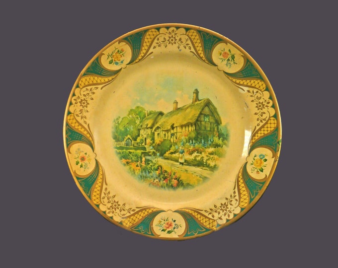 Portland Ware | The Metal Box Company Cottage Garden round serving tray made in England.