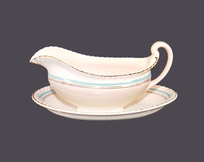Johnson Brothers JB140 gravy boat with under-plate. Old English ironstone made in England.