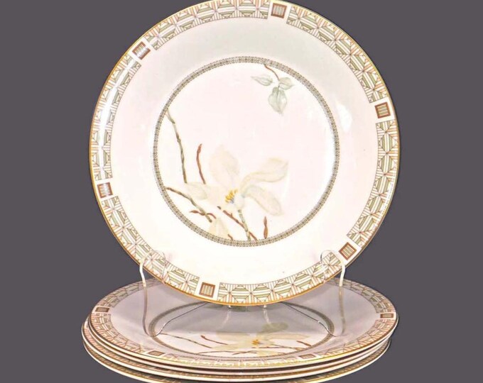 Five Royal Doulton White Nile TC1122 large dinner plates made in England.