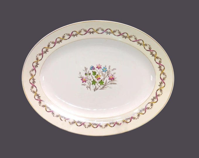 Wedgwood Sandringham Pink W3510 large oval turkey platter made in England.